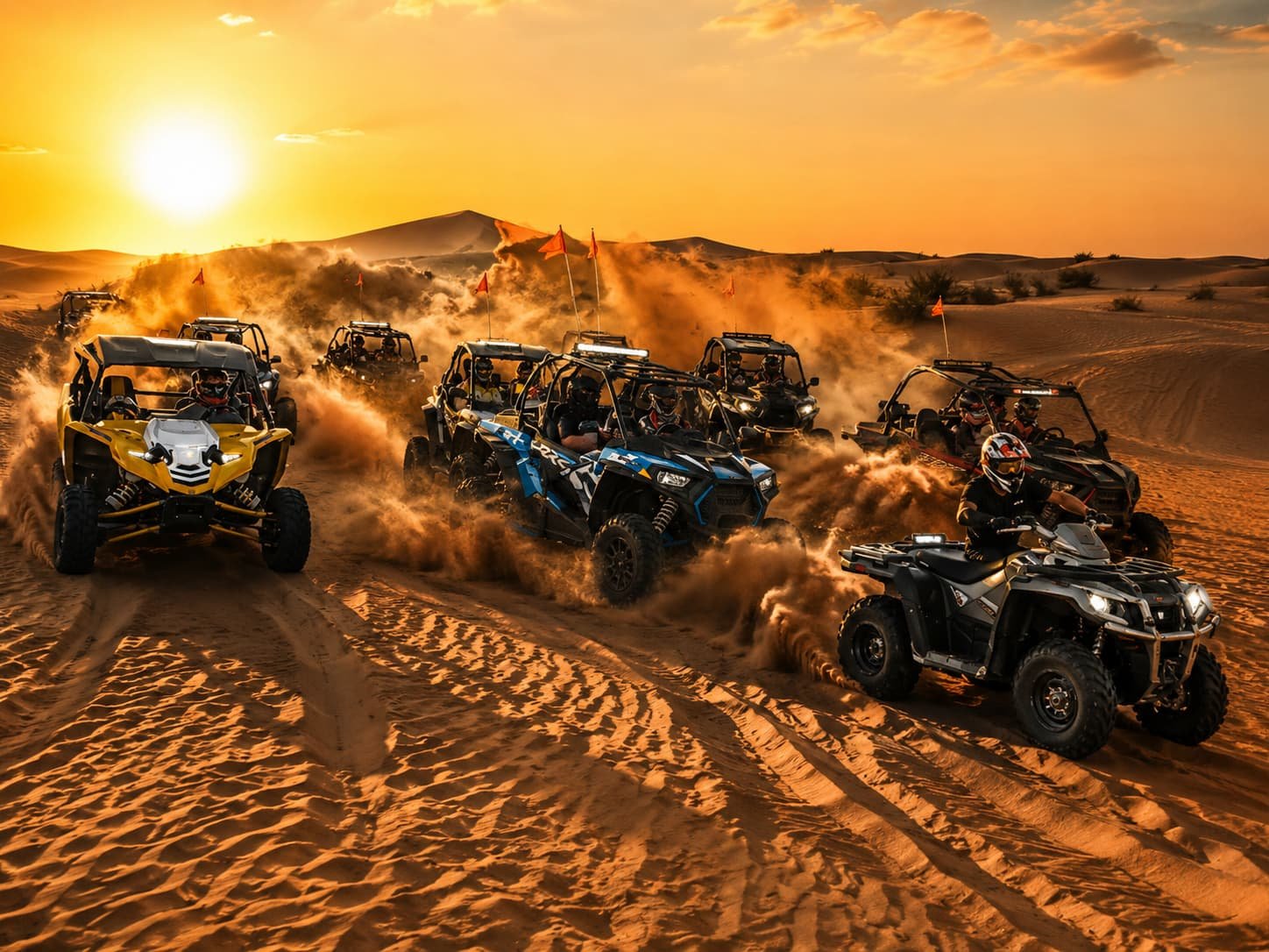 Self drive dune buggy Dubai adventure with dirt bike and quad bike tours