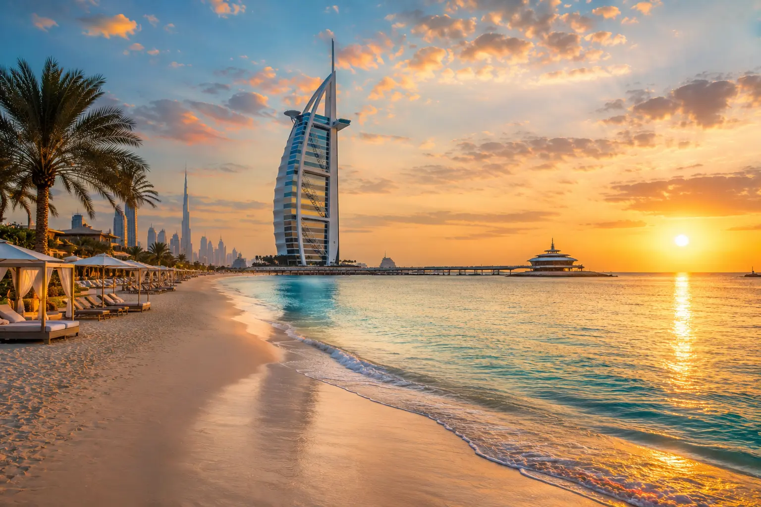 Dubai beach and Arabian Gulf