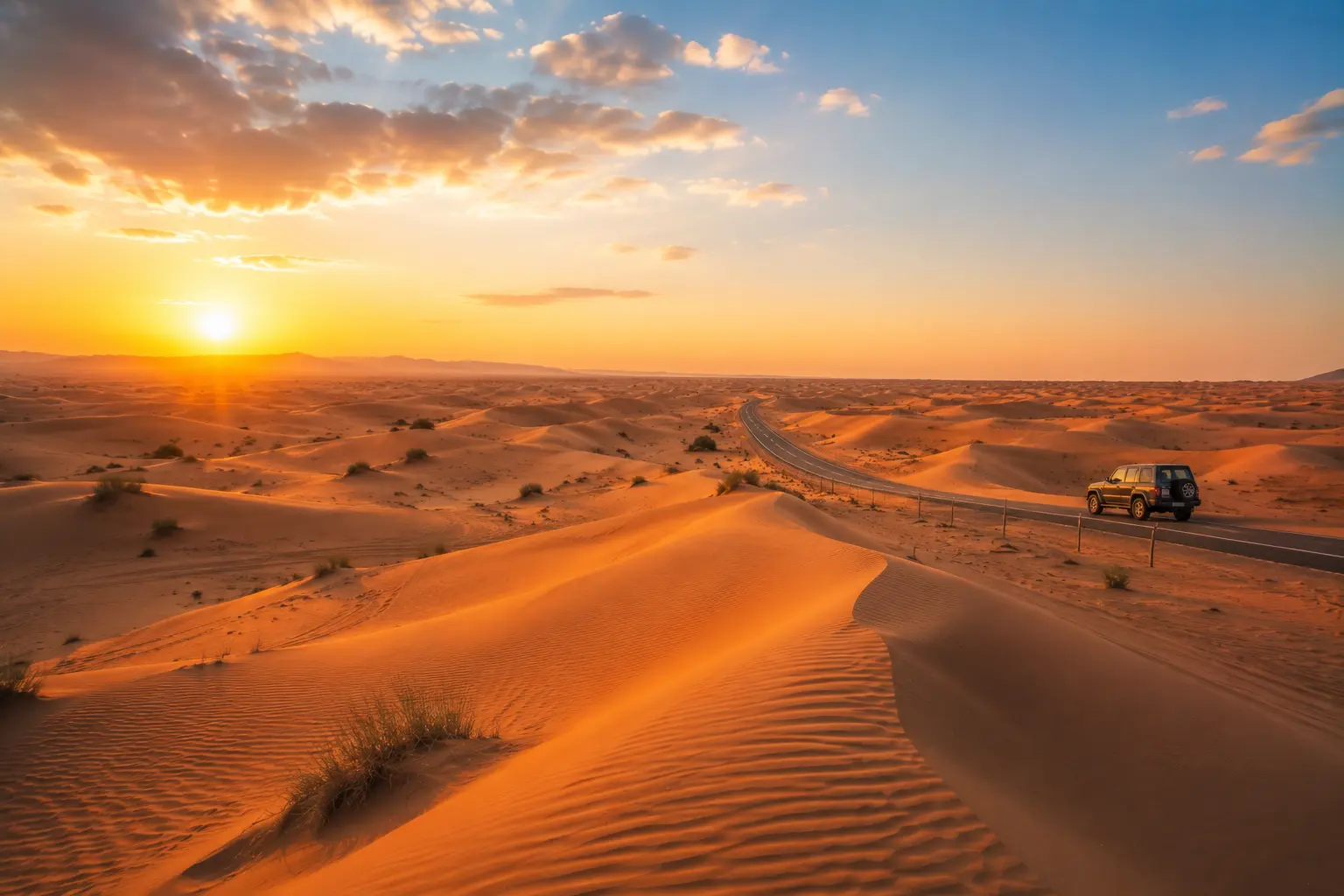 Dubai desert landscape outside the city