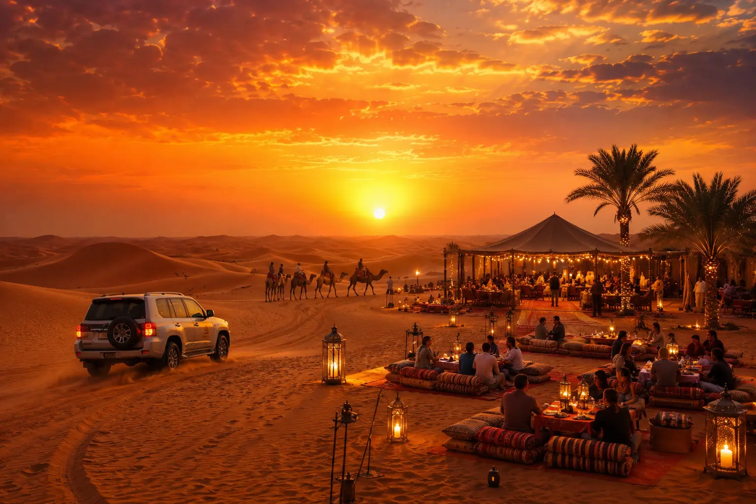 Dubai evening desert safari sunset experience