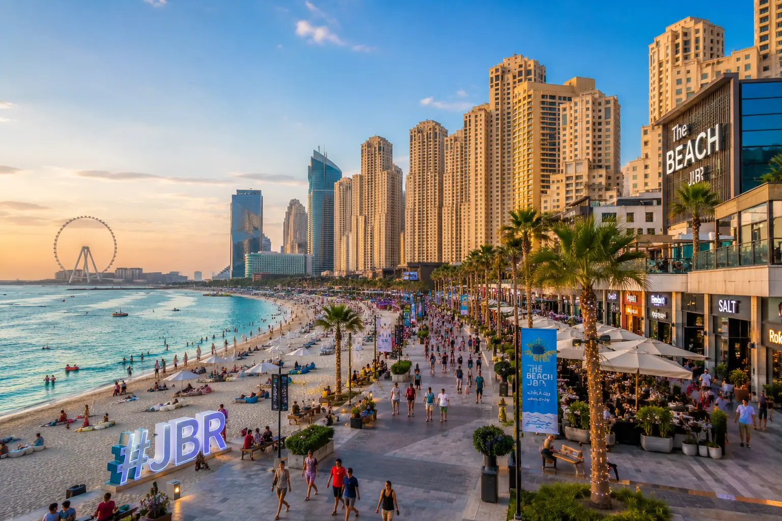 JBR Dubai beachfront tourist destination