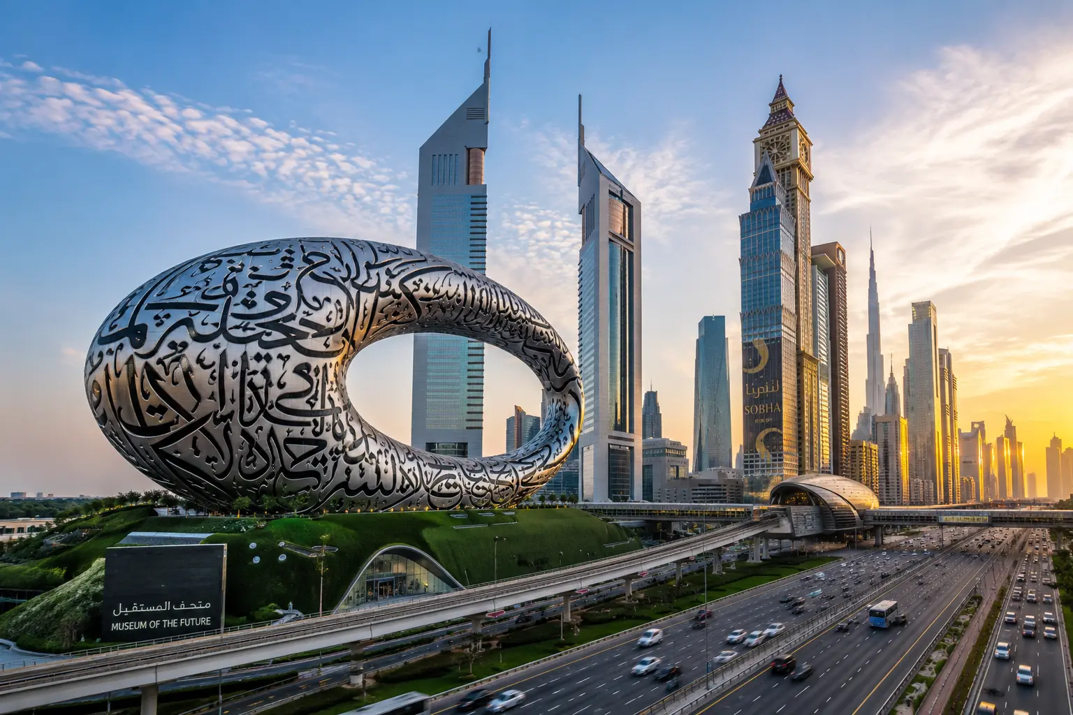 Museum of the Future Dubai on Sheikh Zayed Road