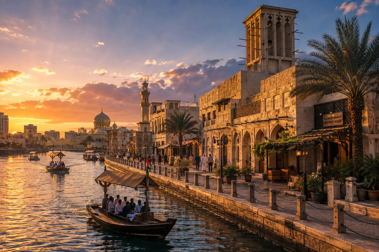 Old Dubai Creek and traditional heritage district